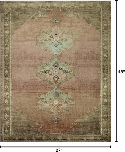 Vista 2 de Loloi Magnolia Home de Joanna Gaines Sinclair Collection SIN-06 - Alfombra decorativa tradicional de 2 pies 3 pulgadas x 3 pies 9 pulgadas, altura