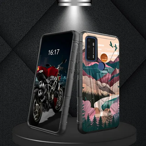 Vista 90 de Funda para AT&T Maestro Max 2021/Cricket Ovation 2 con protector de pantalla de vidrio templado, funda resistente con función atril integrada