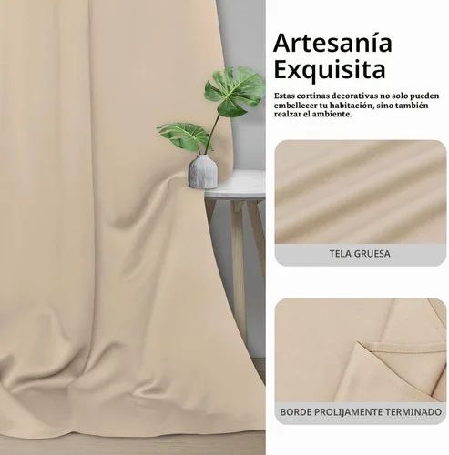 Vista 5 de Easy-Going - Cortinas opacas para dormitorio, aislamiento térmico sólido con ojales, cortinas de ventana para reducción de ruido, cortinas