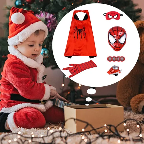 Vista 7 de Superhero ToysSuperhero Costume with LED Masks Capes Superhero Cosplay Set Party Dress up for Kids Boys 4 5 6 7 8 Year Old