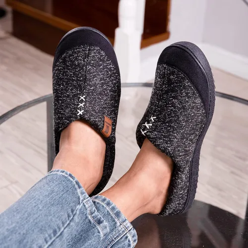 Vista 2 de MERRIMAC Pantuflas cómodas de espuma viscoelástica para hombre para interiores y exteriores, antideslizantes, con espalda abierta