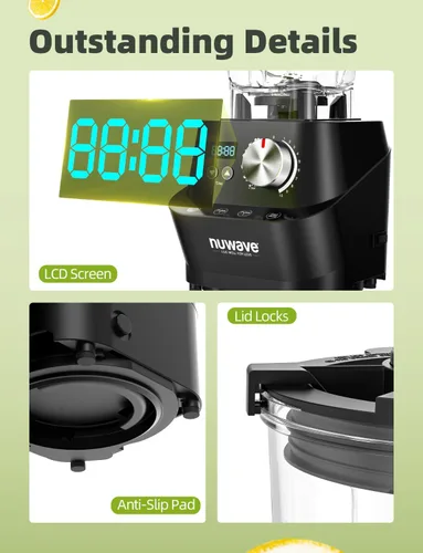 Vista 9 de Nuwave Infinity - Licuadora comercial, licuadora resistente para batidos con motor de cobre de 2.5HP y cuchillas cortadas con láser, dura 100 años