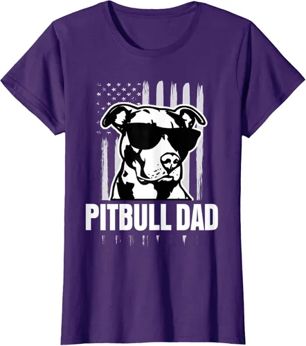 Vista 10 de Pitbull Dad - Camiseta para hombre con orgullo American Pit Bull Dog, Negro, S