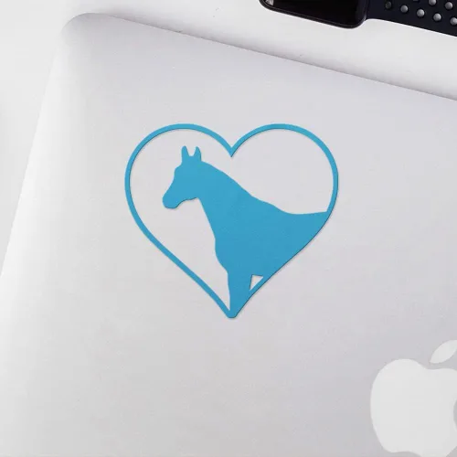 Vista 3 de Calcomanías transparentes de corazón de caballo 2 (azul azul) calcomanías de vinilo impermeables de primera calidad para laptop, accesorio