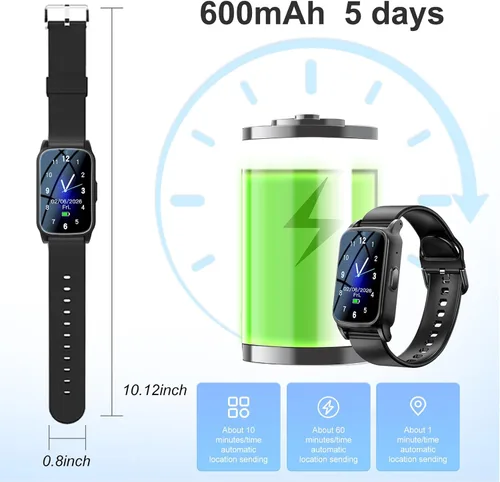 Vista 8 de Fall Detection Smart Watch for Seniors with GPS Tracking, SOS Alert & HD Video Call, Waterproof Fitness Tracker for Dementia/Alzheimer’s, 4G Safety