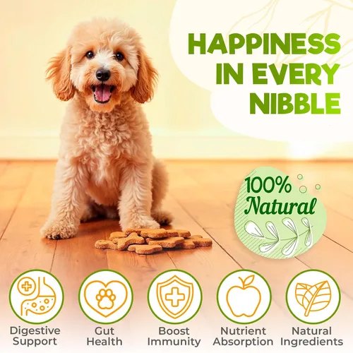 Vista 2 de ZENO Probióticos masticables para perros, 150 piezas, apoyo para la salud digestiva e intestinal, masticables probióticos para perros con enzimas e