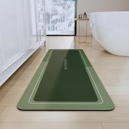Vista 32 de Tapetes de baño antideslizantes de secado rápido, tapetes de baño de goma súper absorbentes para debajo de la puerta, tapetes de baño para baño, Azul