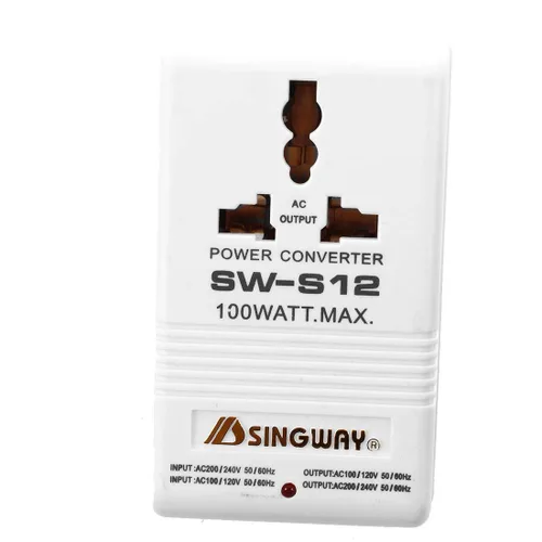 Vista 4 de SINGWAY 100W 110V/120V a 220V/240V Step-Up&Down convertidor de voltaje transformador de viaje blanco