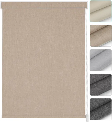 Vista 10 de Changshade Cortinas enrollables de tamaño personalizado con cordón, persianas enrollables para ventanas con filtro de luz y aislamiento térmico