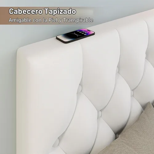 Vista 3 de iPormis Base de cama tapizada de tamaño individual con cabecera capitoné con botones, plataforma de terciopelo con patas de soporte gruesas, diseño
