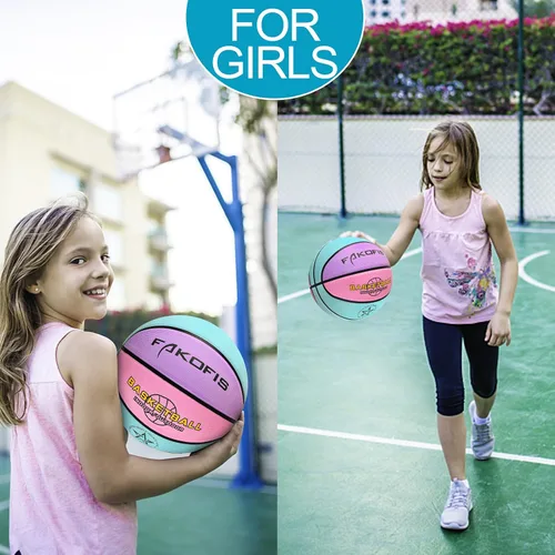 Vista 5 de Baloncesto para Niños y Jóvenes Tamaño 3/4/5 (22"/25.5"/27.5") Baloncesto de Goma Premium para Niños y Niñas de 3-14 Años Juego Interior y Exterior