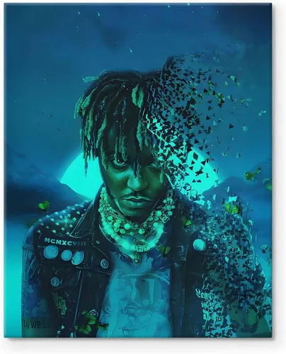 Vista 8 de Juice Wrld - Arte de Lienzo para Pared, Impresión de Póster de Portada de Álbum de Música, Póster de Rapero Cantante Arte Enmarcado, Arte de Lienzo