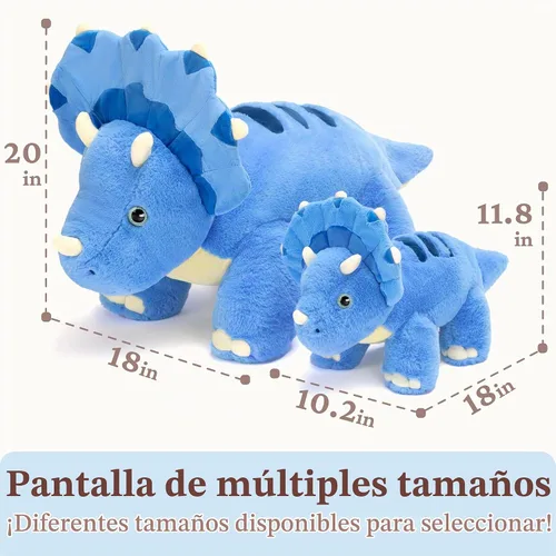 Vista 5 de IKASA Peluche de dinosaurio Triceratops grande de 18 pulgadas, juguete