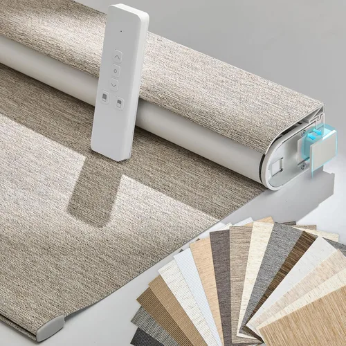 Vista 25 de Persianas motorizadas inteligentes Persilux con control remoto, sin necesidad de perforación, persianas enrollables automáticas para ventanas