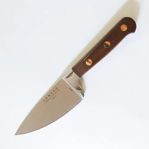 Vista 5 de Lamson Premier - Cuchillo de chef forjado de 4 pulgadas, hoja de acero inoxidable de alto carbono, triple remachado para equilibrio, ideal