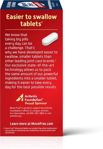 Vista 3 de Suplemento avanzado Move Free para articulaciones de triple fuerza con glucosamina, condroitina y ácido hialurónico, 11873, 1, 1