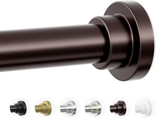 Vista 10 de Mcrbeay Barra de cortina de ducha, barra de ducha de tensión resistente de 1 pulgada de diámetro, antideslizante, ajustable, de 28 a 46 pulgadas