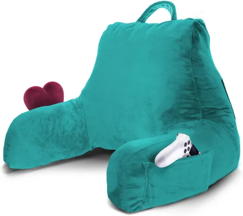 Vista 19 de Nestl Almohada de lectura para niños y adolescentes con espuma viscoelástica triturada, almohadas de respaldo para leer, ver y jugar, uso