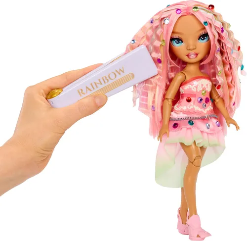 Vista 5 de Rainbow High Be Dazzling Muñecas de moda - Adeline Rose (Rosa) con herramienta Bedazzler y Gemas brillantes