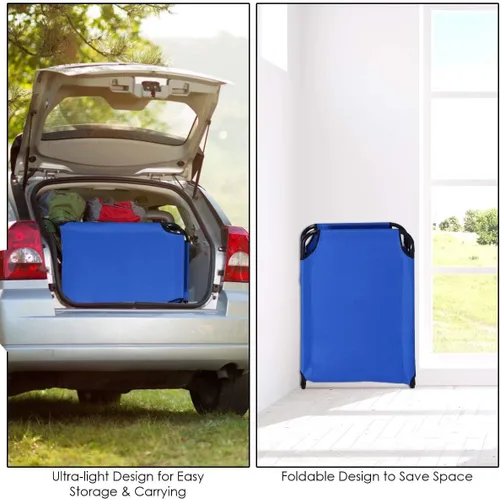 Vista 7 de GOFLAME Catre plegable para acampar, cama plegable portátil, capacidad de peso de hasta 300 libras, catres de camping para uso en interiores