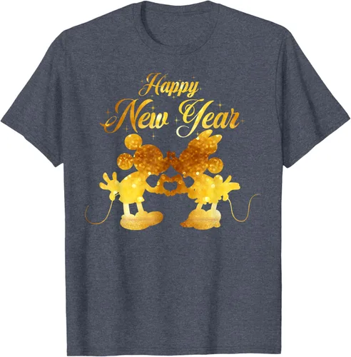 Vista 29 de Disney Camiseta de Año Nuevo Mickey & Minnie Happy New Year Silhouette, Negro