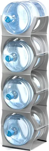 Vista 18 de Bariboo Estante apilable para almacenamiento de botellas de agua, organizador de 5 galones, soporte para jarra para organización de cocina, gabinete