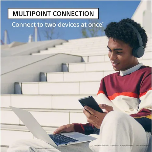 Vista 8 de Sony WH-CH520 Auriculares inalámbricos Bluetooth de botón compactos y fáciles de llevar con micrófono (negro) Paquete con estuche protector rígido