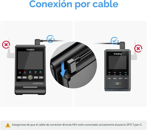 Vista 5 de VIOFO HK4 Acc - Cable de cable duro USB-C para cámara de tablero A329/A229 HK4 Hardwire Cable