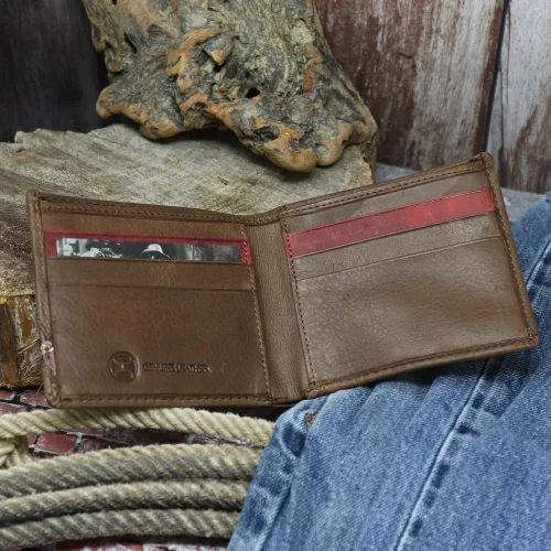 Vista 5 de HOOEY Cuero Bi-Fold Hombre, Hands-Up- Estampado Nómada, Talla única, 2812937
