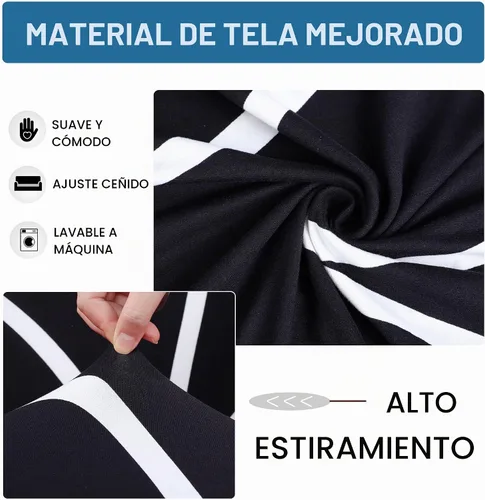 Vista 4 de uxcell - Funda elástica para sofá con 1 funda de almohada, color blanco y negro, tamaño mediano