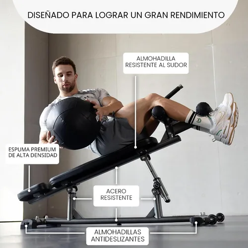Vista 6 de Finer Form Gym-Quality Adjustable Sit Up Ab Bench & Decline Weight Bench for Home Gym Strength Training.