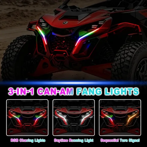 Vista 3 de Luces de colmillo RGB para Can‑Am Maverick R MAX X RS 2024+