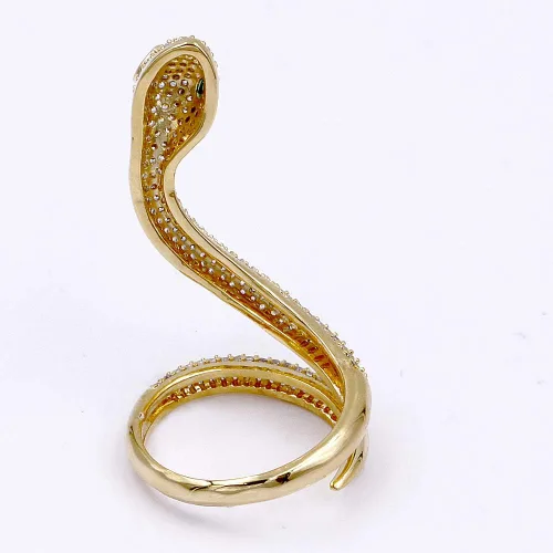 Vista 6 de Lavencious Anillos ajustables de serpiente con diseño de piedras AAA CZ Declaración Anillos de cóctel para mujer, Cristal, circonita