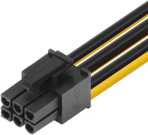 Vista 4 de J&D Cable de extensión de alimentación PCIe M/F de 6 pines (paquete de 2), extensión de alimentación PCIe a PCIe, cable macho a hembra, 10 pulgadas