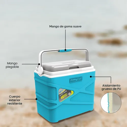 Vista 9 de Pinnacle Lonchera térmica térmica de 10 litros – Enfriador duro portátil para campamento/picnic – Coolbox se mantiene fresco durante 48 horas.