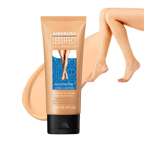 Vista 9 de Maquillaje de piernas impermeable sin transferencia, brillo medio, 1 oz, cobertura de venas de piernas, maquillaje para cubrir cicatrices de piernas