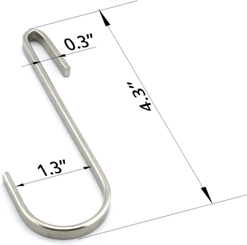 Vista 3 de Gancho en S de acero inoxidable de alta calidad, estilo plano, ganchos universales para ollas, ganchos resistentes para colgar, múltiples usos