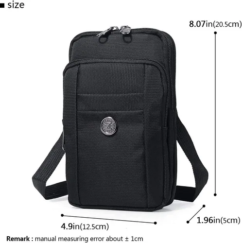 Vista 2 de Senient Wolf impermeable de nailon multifuncional teléfono Crossbody cintura cartera viaje pasaporte bolsa