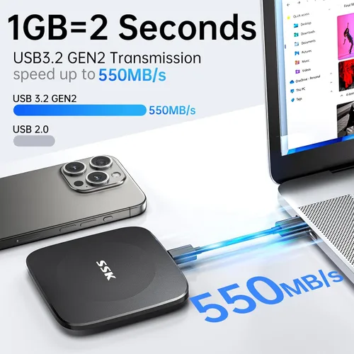 Vista 2 de SSK Paquete SSD externo de 1 TB