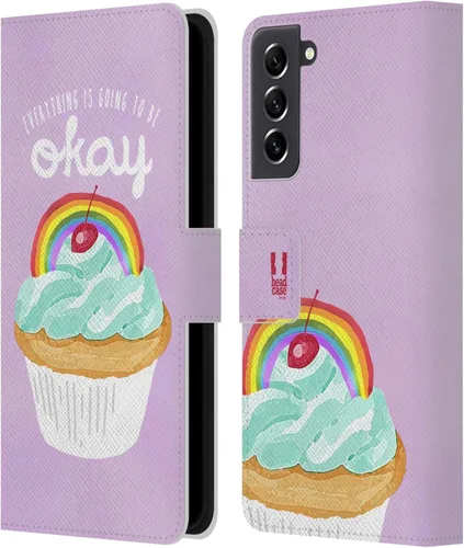 Vista 203 de Head Case Designs Assortment Cupcakes Happiness Leather Wallet Case Compatible with Samsung Galaxy A07 4G Surtido