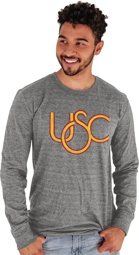 Vista 3 de NCAA - Camiseta de manga larga para hombre, triblend, retro, vintage