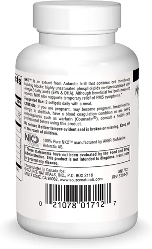 Vista 2 de Source Naturals NKO Neptune Krill Oil 500mg - 30 cápsulas blandas