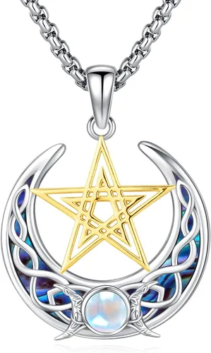Vista 10 de Joyería Mágica para Mujeres y Hombres Nudo de Bruja Plata 925 Original Collar de Nudo de Bruja Tetragrammaton Hecate Collar Lilith Collar Pentagrama