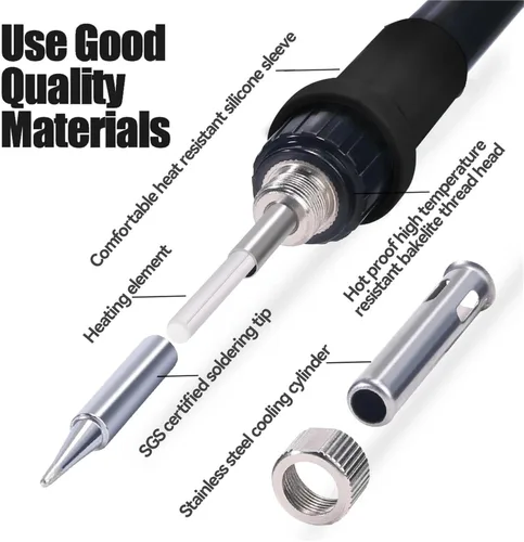 Vista 7 de Soldering Stations, Soldering Station 8586D Hot Air 2 in 1 Iron Welding Rework for BGA SMD PCB IC Repair