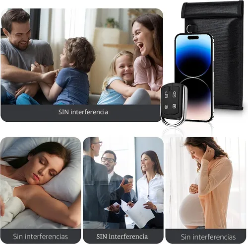 Vista 6 de Bolsas Simket Faraday para teléfonos y llaves de coche, paquete de 2, bolsa de bloqueo de señal, bloqueador de señal de teléfono celular, bloqueador