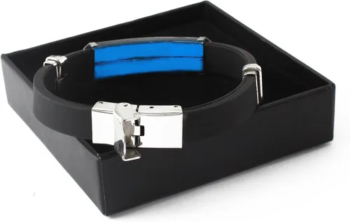 Vista 6 de Zacria Pulsera con nombre JASON Pulsera personalizada de silicona para hombre y tono azul. Incluye caja de regalo y bolsa de regalo. Placa