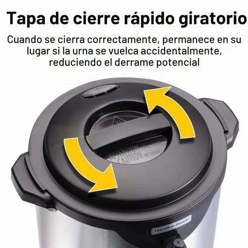 Vista 6 de Hamilton Beach Commercial Urna de café de acero inoxidable de 40 tazas de doble pared, 120 V, certificado NSF (HCU040S)