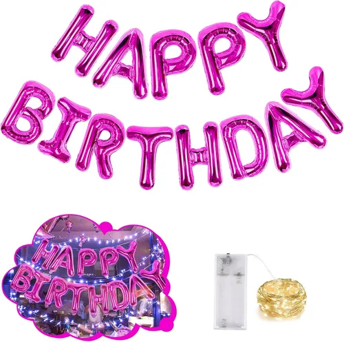 Vista 33 de CANREVEL Cartel de feliz cumpleaños, 13 letras de papel de aluminio de Mylar de 16 pulgadas, decoraciones de fiesta de cumpleaños para niños