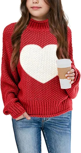 Vista 10 de Imily Bela Suéteres de Cuello Alto para Niñas Niños Ropa de Punto con Manga Murciélago Suéter Grueso Pullover Jumper A-Apricot