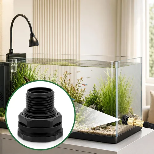 Vista 7 de Adaptador de mamparo, manguera de jardín roscada macho de 3/4 pulgadas GHT x 1/2 pulgada hembra NPT conector de tanque de agua de doble rosca